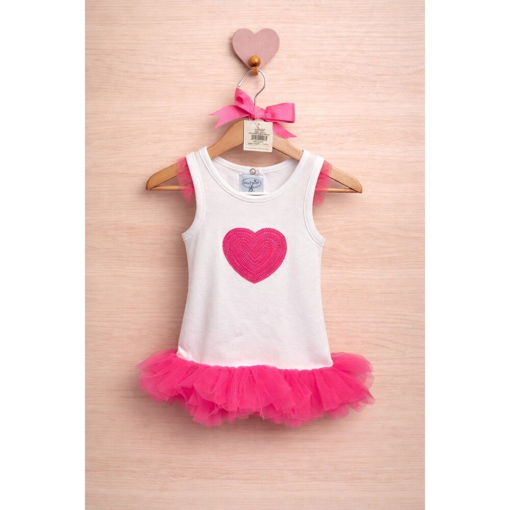 NEW NWT Mud Pie Baby Toddler Girls Heart Dress Size 12-18 Months Clothes Ruffles